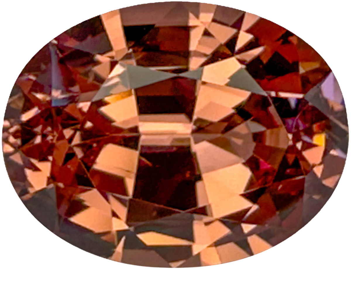 7.9ct Oval Peach Malaya Garnet