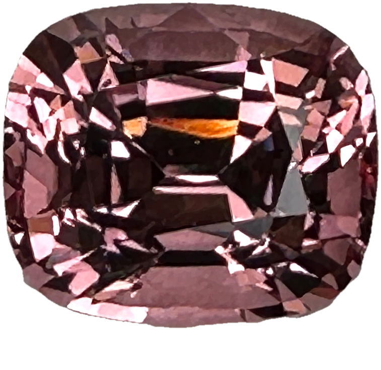 3.33ct Cushion Peach Malaya Garnet