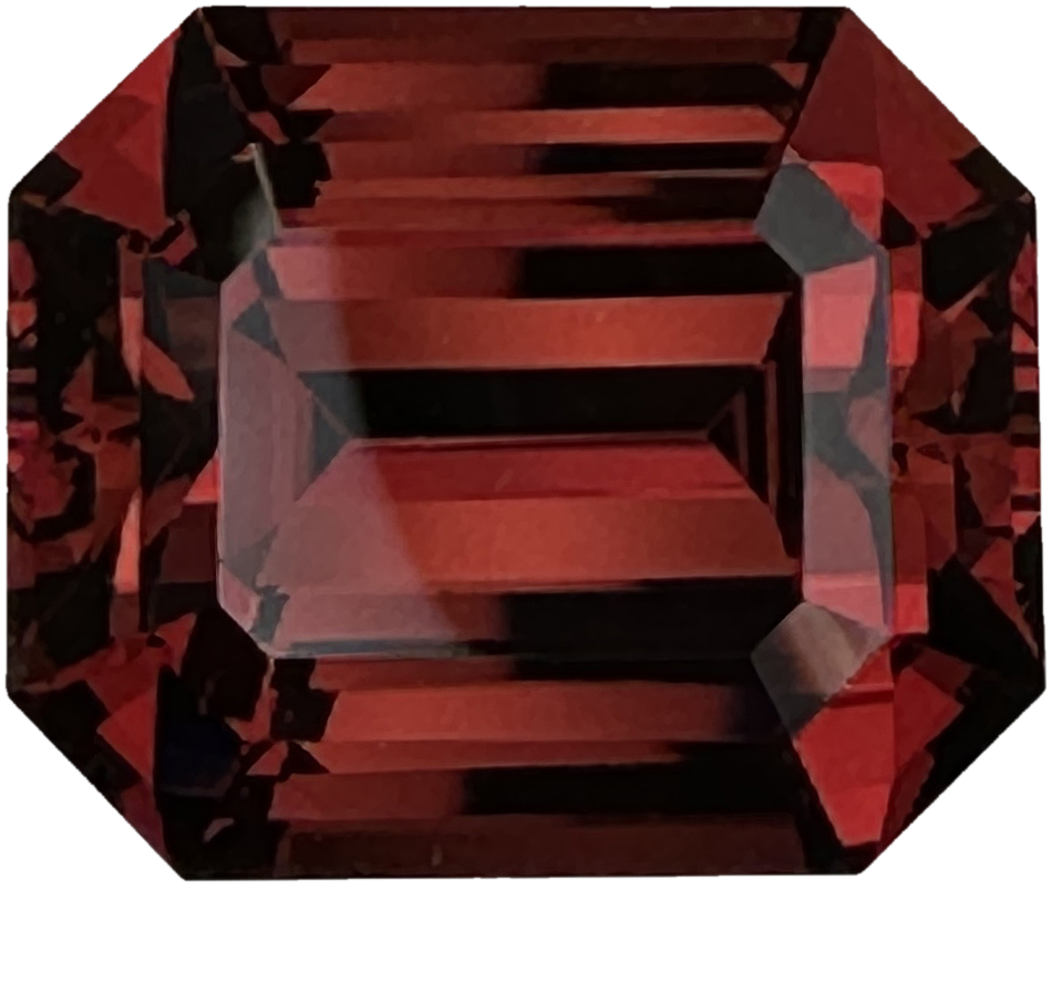 21.83ct Emerald Cut Deep Orange Malaya Garnet