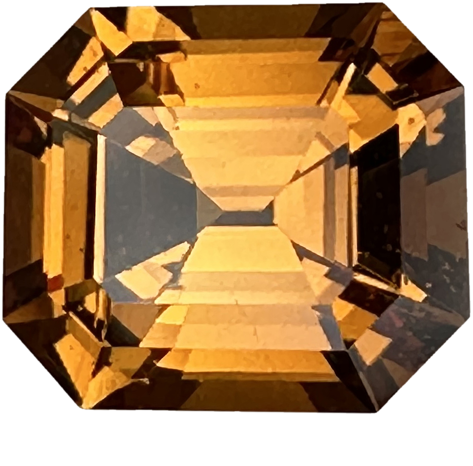 3.61ct Emerald Cut Medium Orange Malaya Garnet