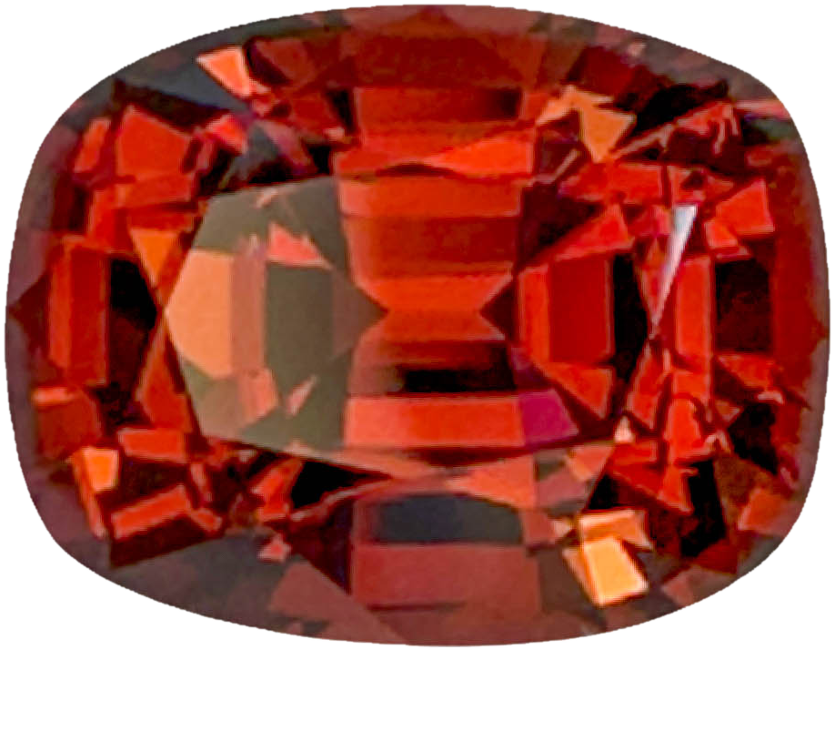 9.36ct Cushion Deep Orange-Red Malaya Garnet