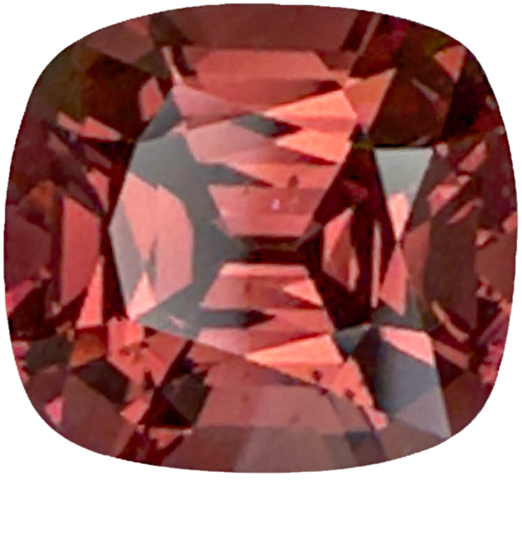 5.78ct Cushion Deep Pink-Orange Malaya Garnet