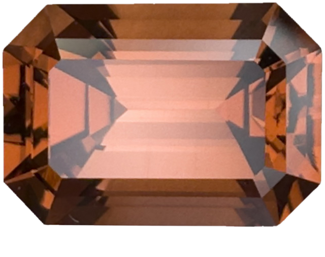 3.74ct Emerald Cut Medium Orange Malaya Garnet