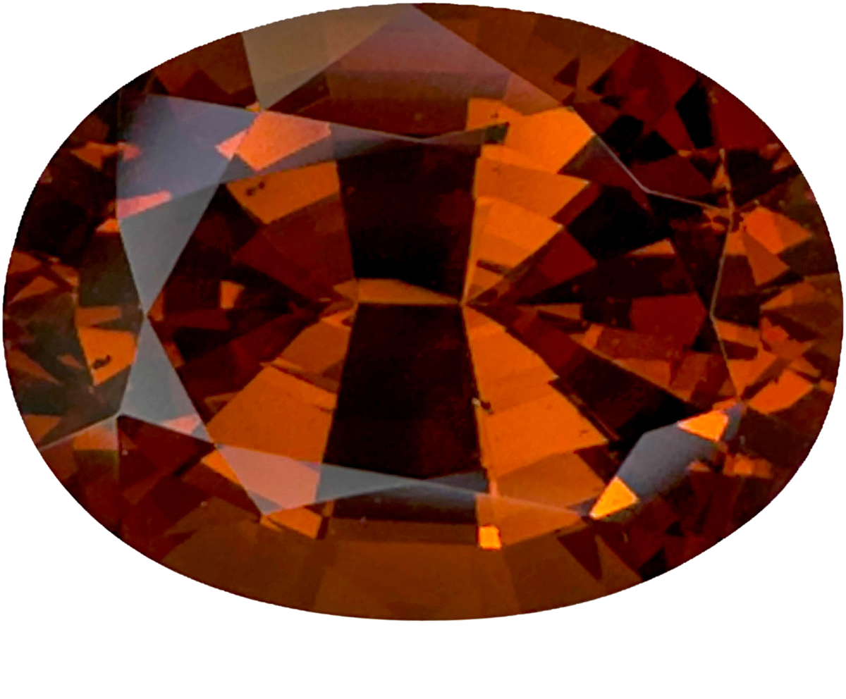 6.16ct Oval Deep Orange Malaya Garnet