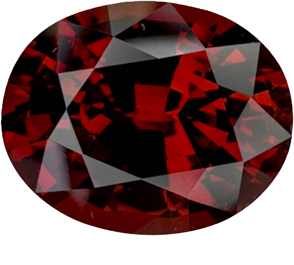 6.48ct Oval Deep Orange-Red Malaya Garnet