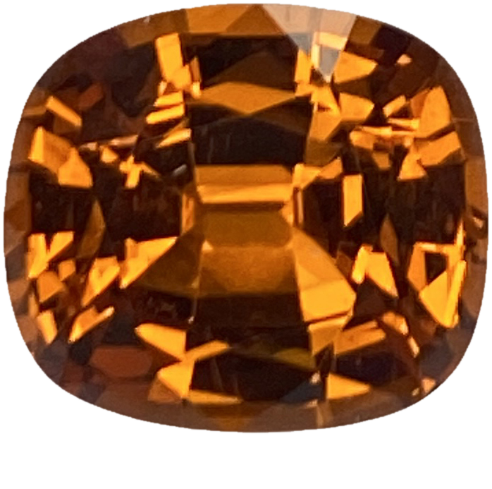 3.99ct Cushion Medium Orange Malaya Garnet
