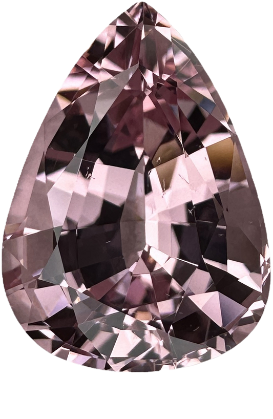 3.85ct Pear Shape Light Peach Malaya Garnet