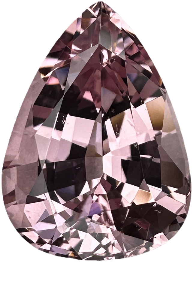 3.85ct Pear Shape Light Peach Malaya Garnet