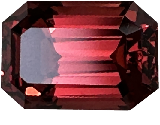 4.3ct Emerald Cut Deep Orange Malaya Garnet