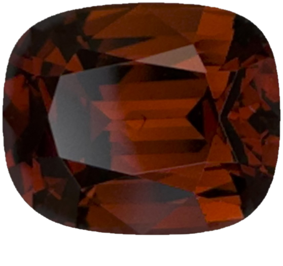 3.48ct Cushion Deep Orange Malaya Garnet