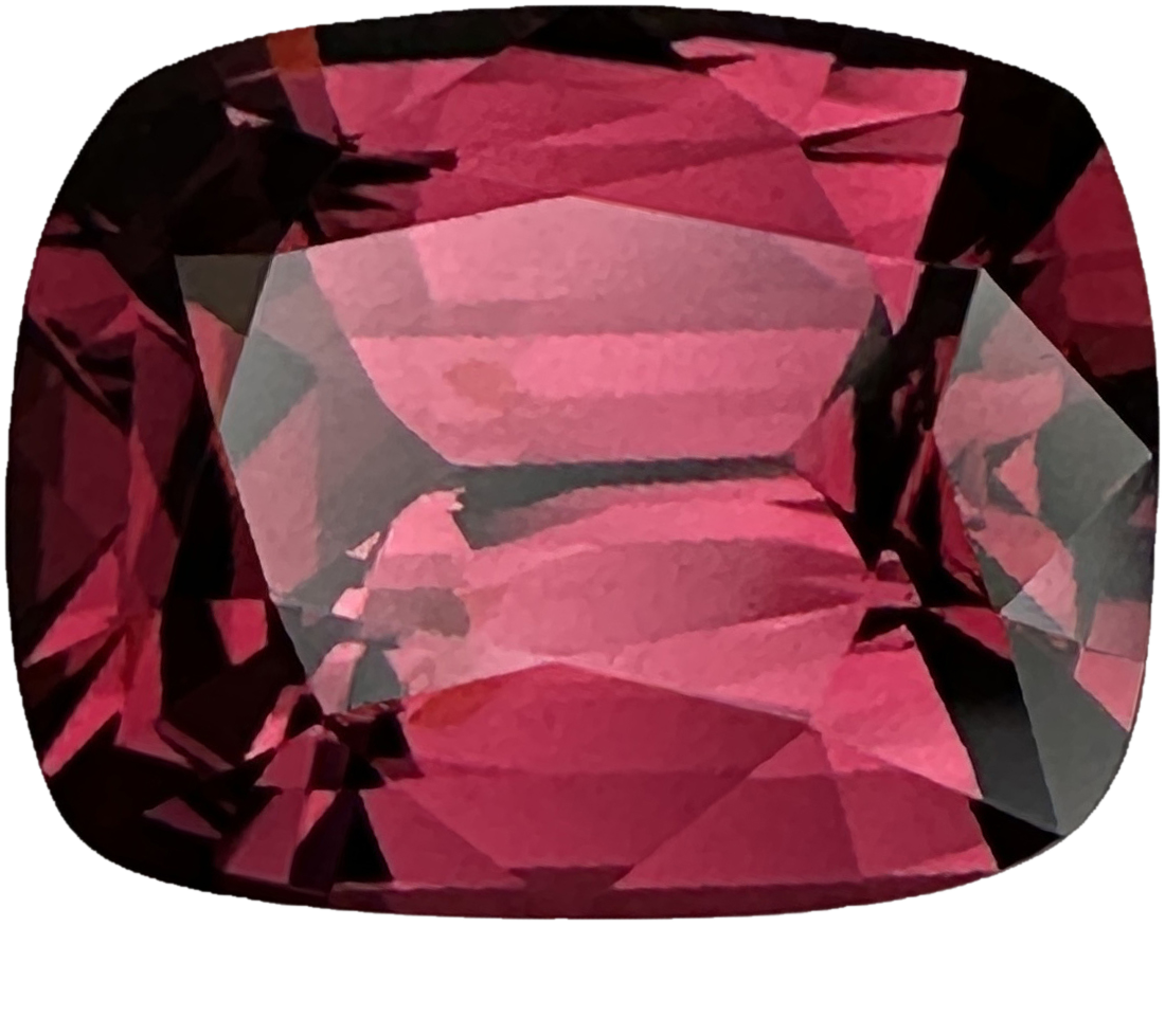3.8ct Cushion Deep Pink Malaya Garnet