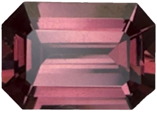 2.81ct Emerald Cut Peach Malaya Garnet