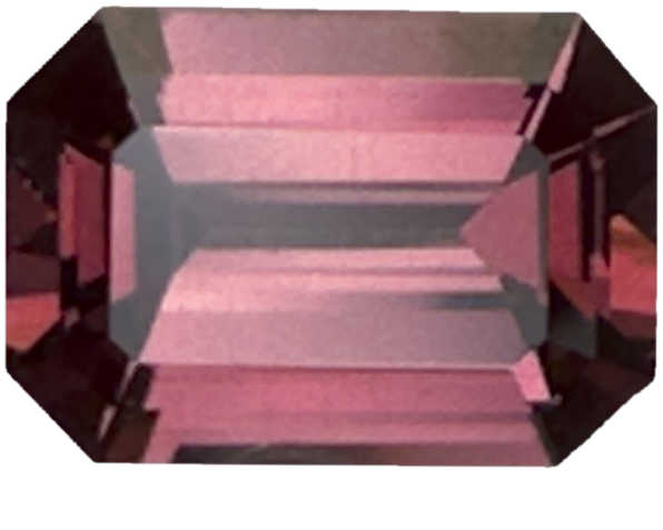 2.81ct Emerald Cut Peach Malaya Garnet