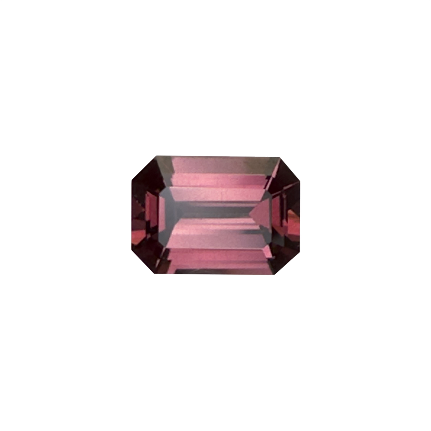 2.81ct Emerald Cut Peach Malaya Garnet