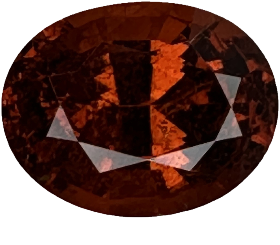 2.89ct Oval Deep Orange Malaya Garnet