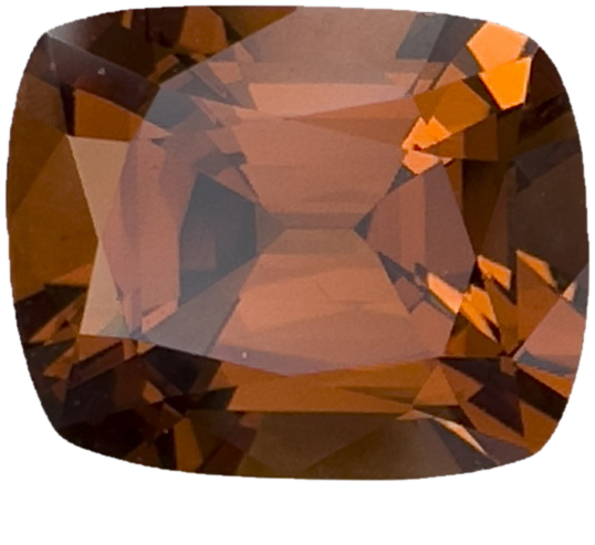 3.42ct Cushion Deep Orange Malaya Garnet