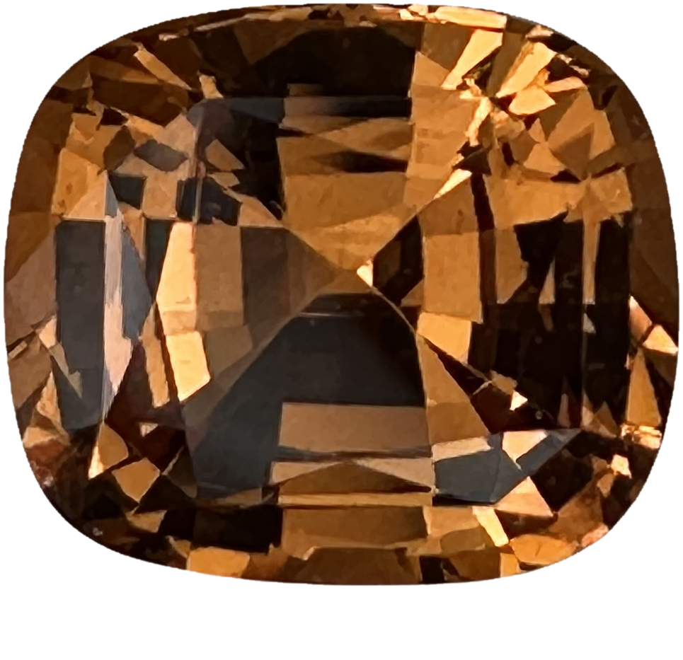 3.44ct Cushion Medium Orange Malaya Garnet