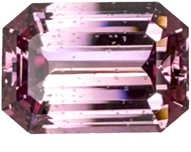 3.9ct Emerald Cut Light Pink Malaya Garnet