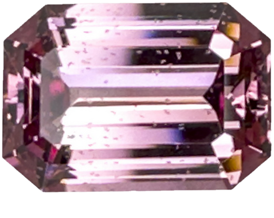 3.9ct Emerald Cut Light Pink Malaya Garnet