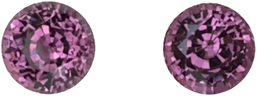 6.5mm Round Mauve Malaya Garnet Pair