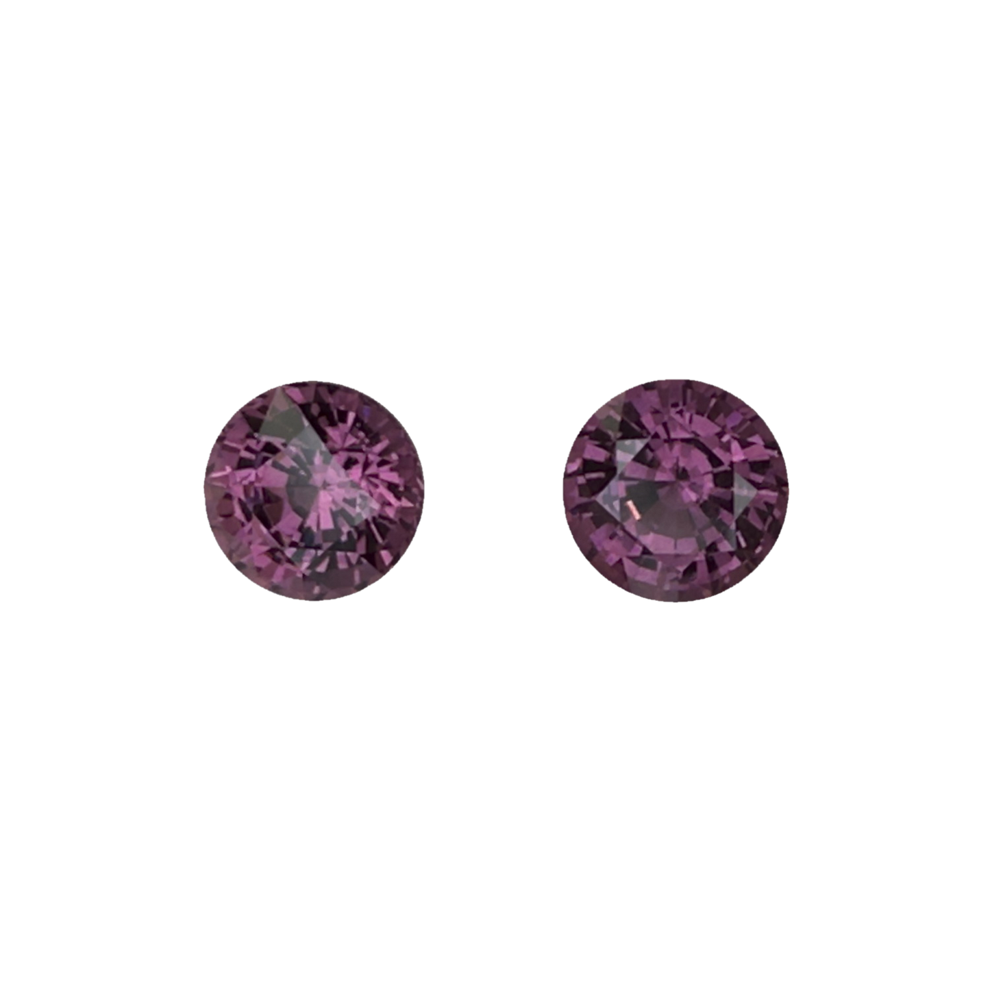 7mm Round Mauve Malaya Garnet Pair