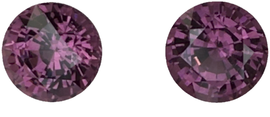 7mm Round Mauve Malaya Garnet Pair