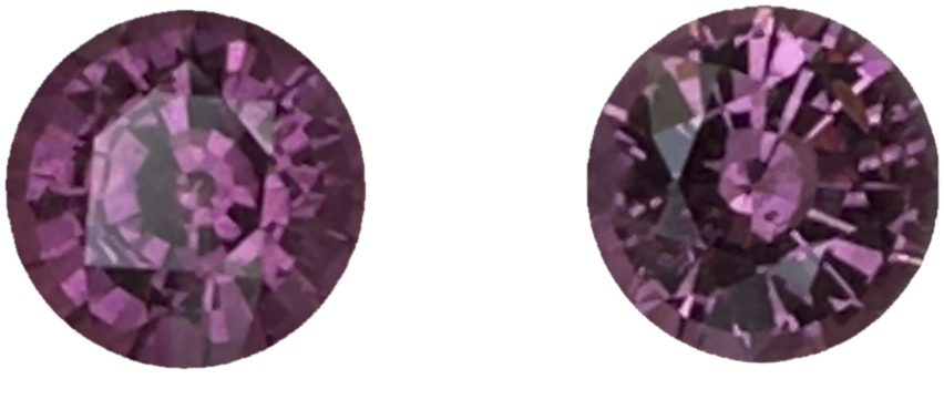 7mm Round Mauve Malaya Garnet Pair