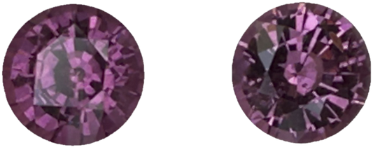 7mm Round Mauve Malaya Garnet Pair
