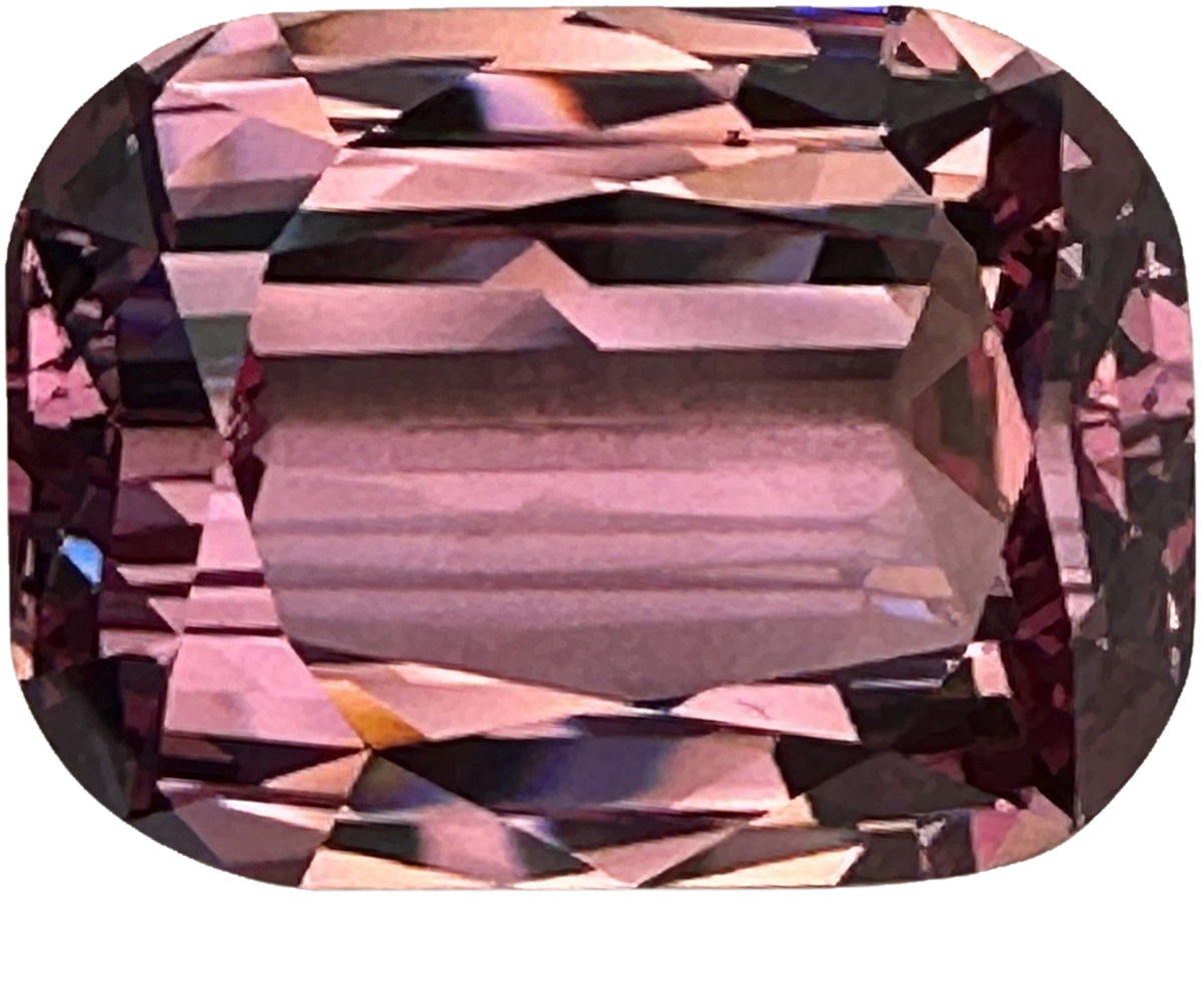 26.34ct Cushion Peach Malaya Garnet