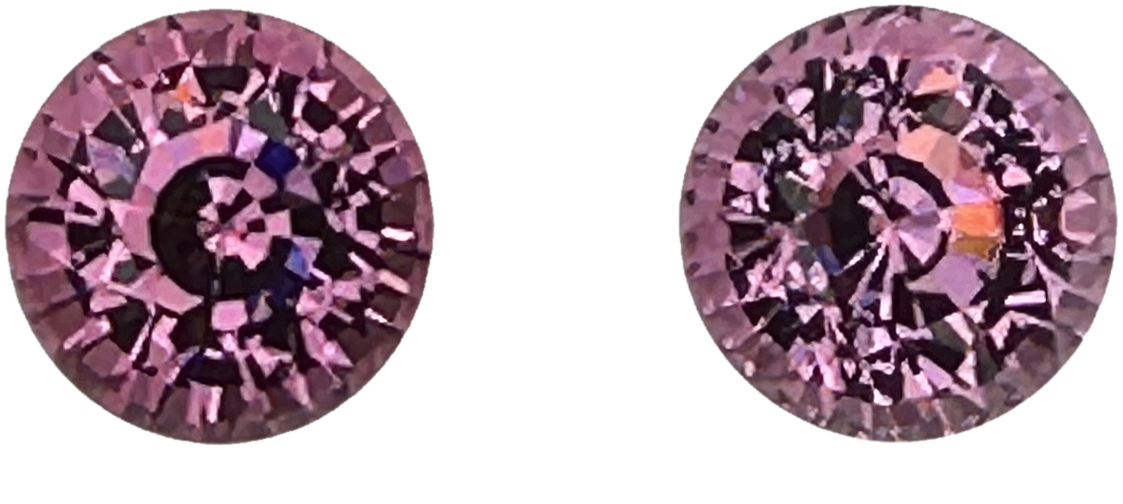 8mm Round Light Pink Malaya Garnet Pair