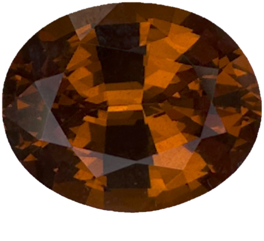 10.3x8.2mm Oval Deep Orange Malaya Garnet