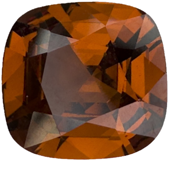 2.43ct Cushion Deep Orange Malaya Garnet