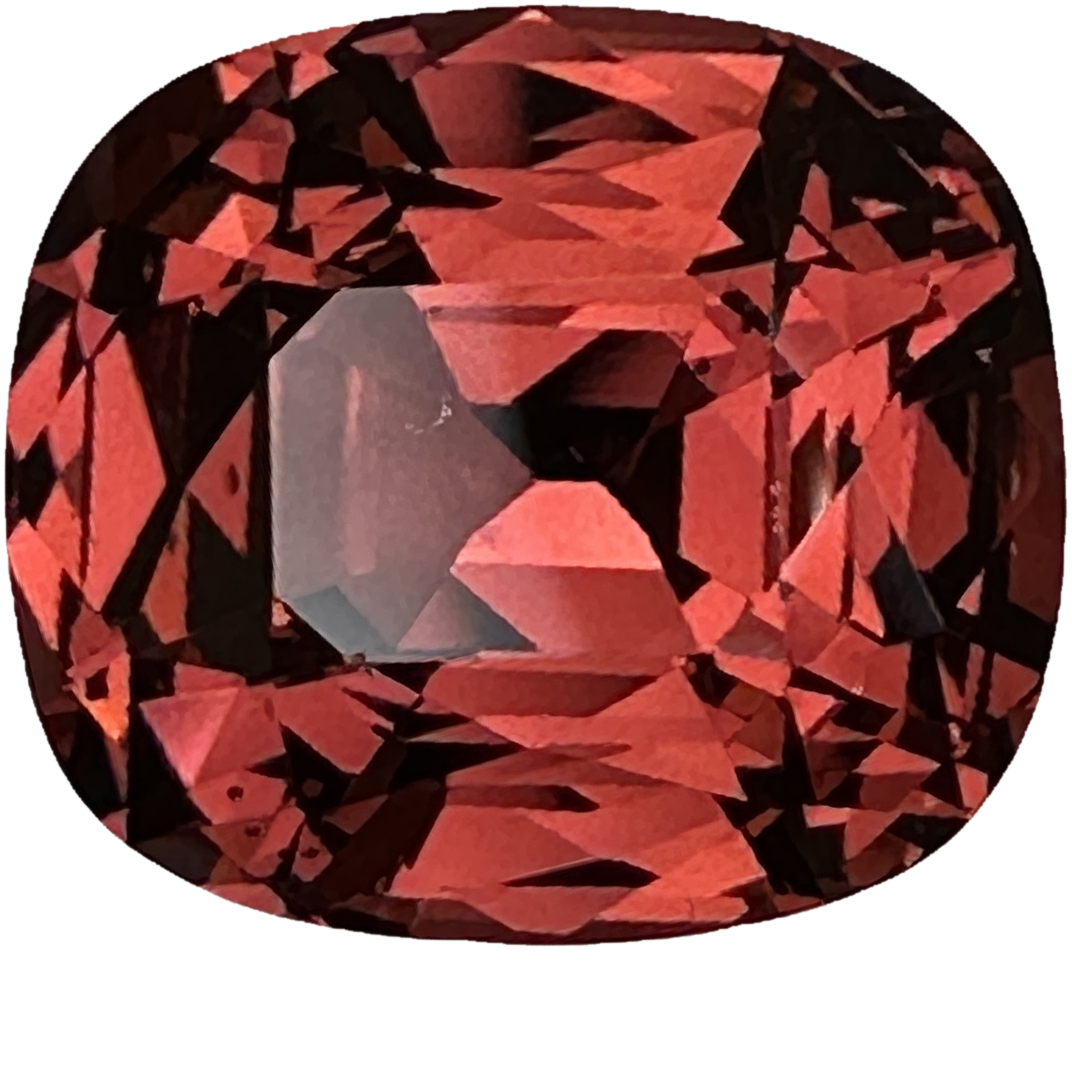 10.14ct Cushion Medium Orange Malaya Garnet