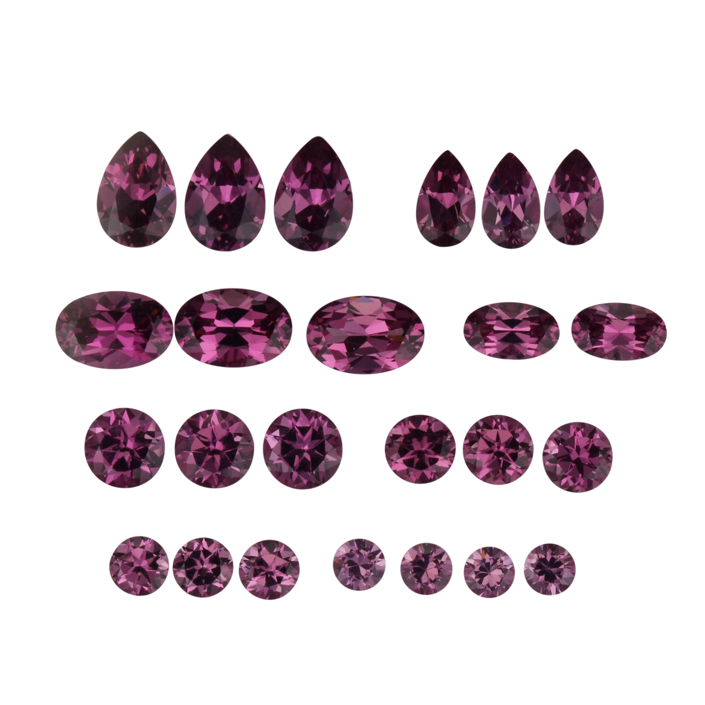 Mixed Shape Magenta Garnet