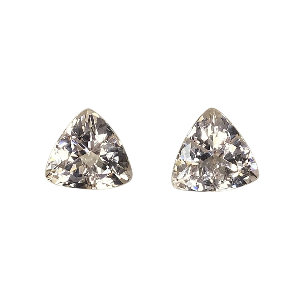 13mm Trillion Peach Morganite Pair