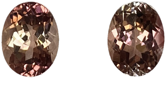 9x7mm Oval Peach Tourmaline Pair