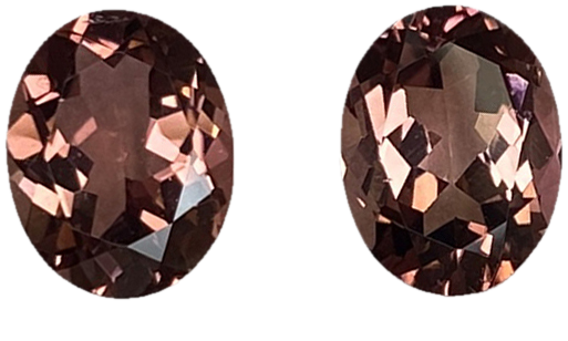9x7mm Oval Peach Tourmaline Pair