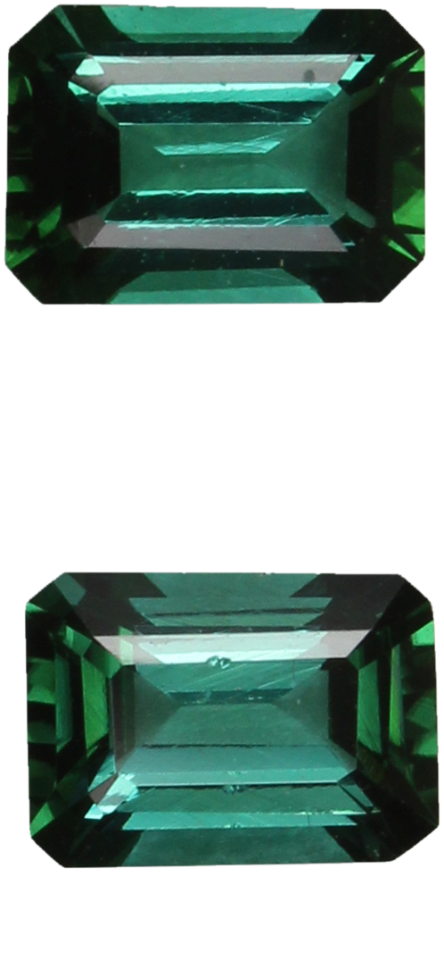 6.9x5mm Emerald Cut Medium Blue-Green Tourmaline Pair