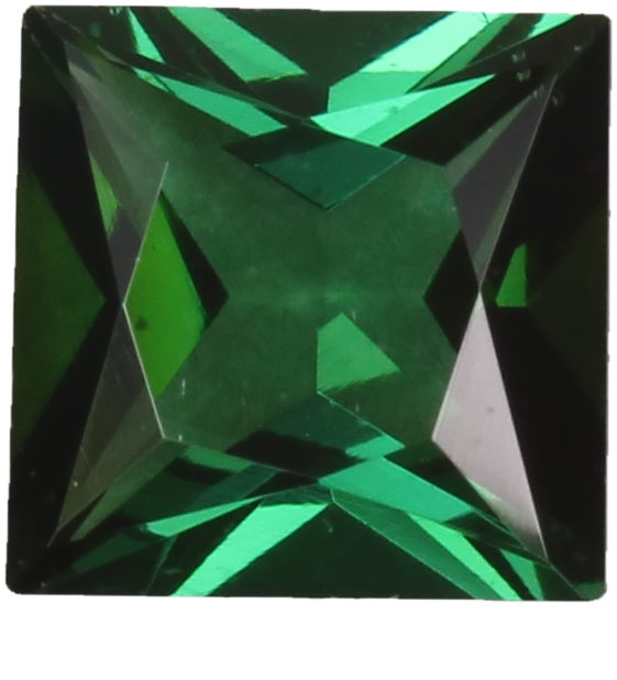 7.4mm Princess Cut Medium Blue-Green Tourmaline