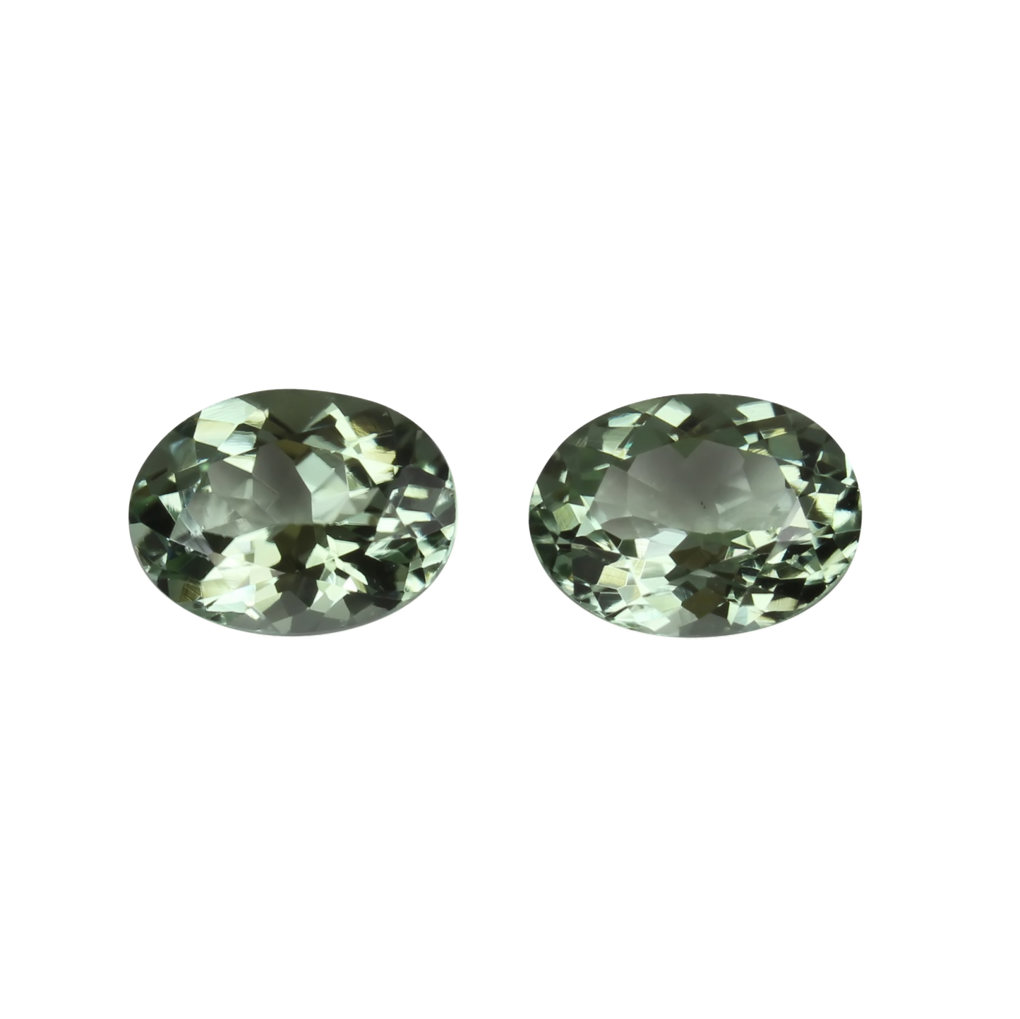 8x6mm Oval Mint Green Tourmaline Pair