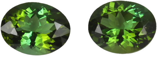 9x7mm Oval Mint Green Tourmaline Pair