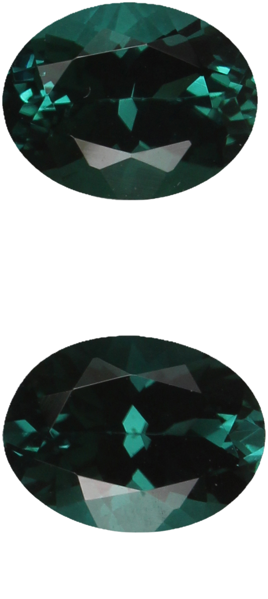 8x6mm Oval Deep Blue-Green Tourmaline Pair