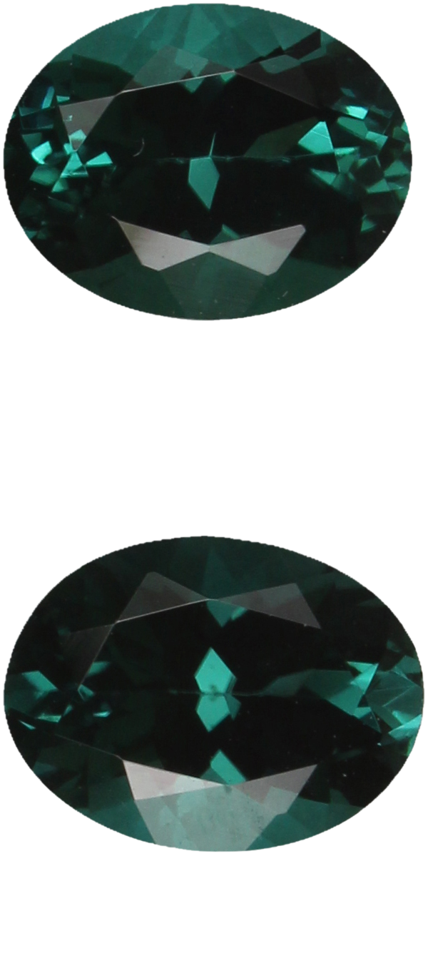8x6mm Oval Deep Blue-Green Tourmaline Pair