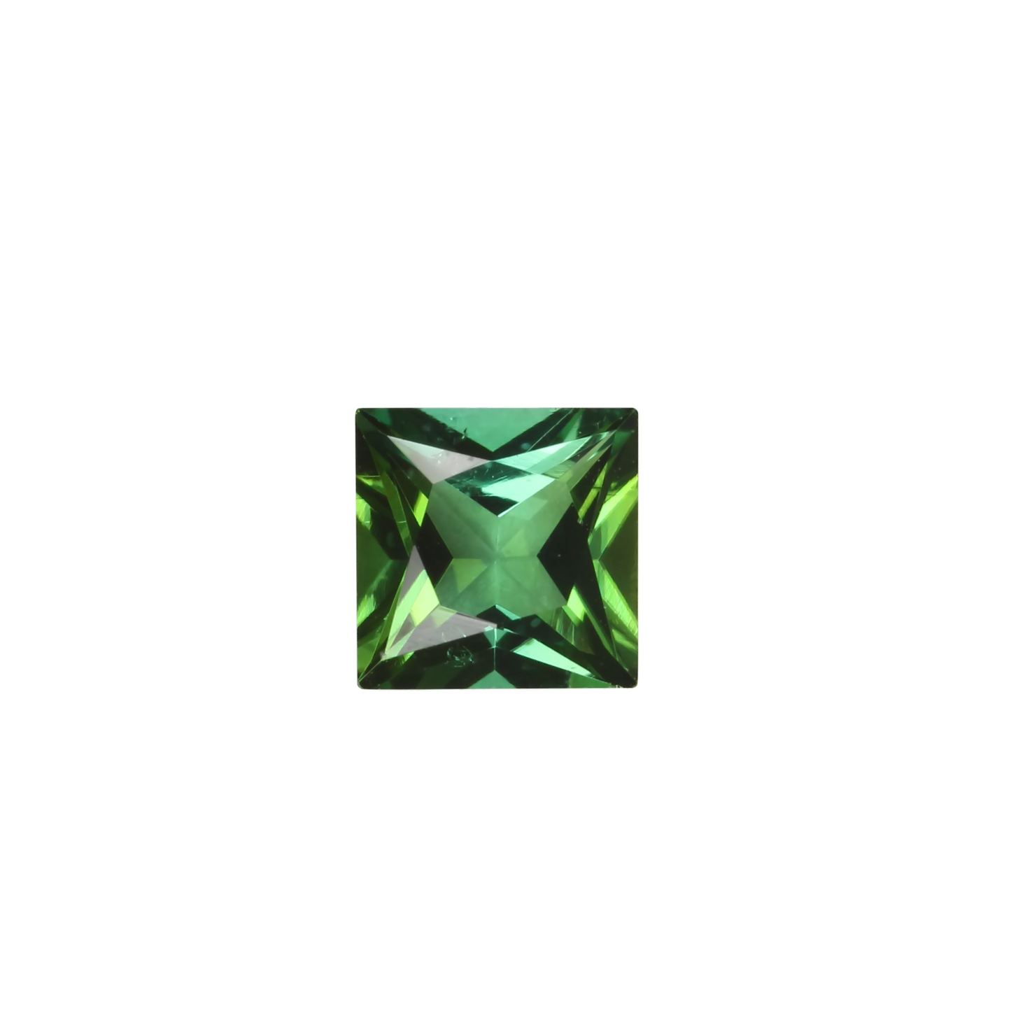 6mm Princess Cut Medium Blue-Green Tourmaline