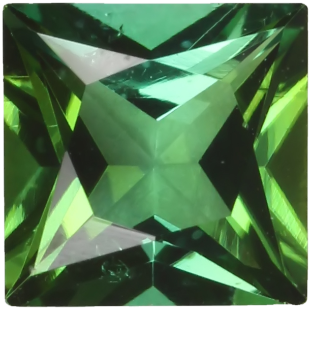 6mm Princess Cut Medium Blue-Green Tourmaline