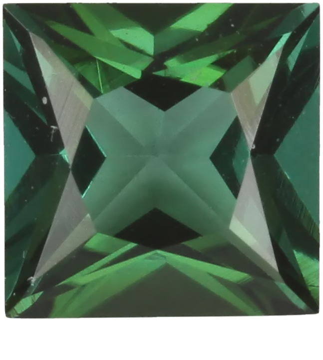 6mm Princess Cut Medium Blue-Green Tourmaline