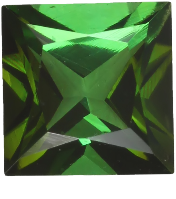 6mm Princess Cut Medium Blue-Green Tourmaline