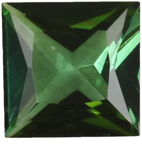 6mm Princess Cut Medium Blue-Green Tourmaline