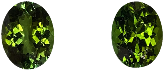 9x7mm Oval Mint Green Tourmaline Pair