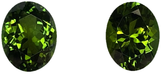 9x7mm Oval Mint Green Tourmaline Pair